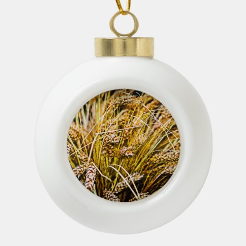 Sheaf Of Wheat _ Thank You Ceramic Ball Christmas Ornament