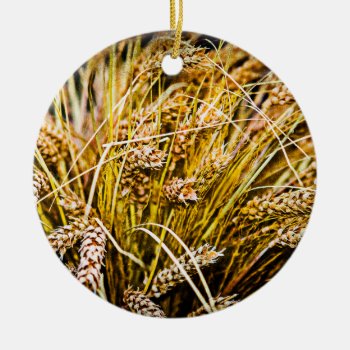Sheaf Of Wheat - Thank You Ceramic Ornament by DigitalSolutions2u at Zazzle