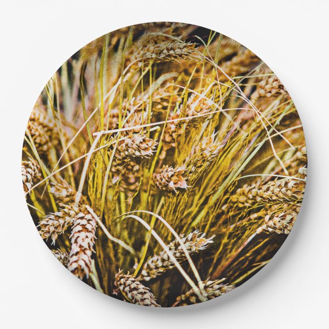 Sheaf Of Wheat - Thank You Paper Plates (Front)