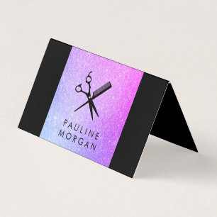 Shear and Comb Elegant Lux Glitter Business Card