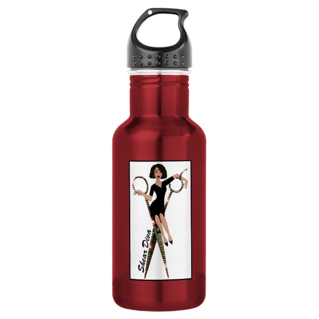 Shear Diva - African American DIVA Stainless Steel Water Bottle (Front)
