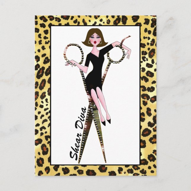 Shear Diva (with Dark Hair) Postcards (Front)