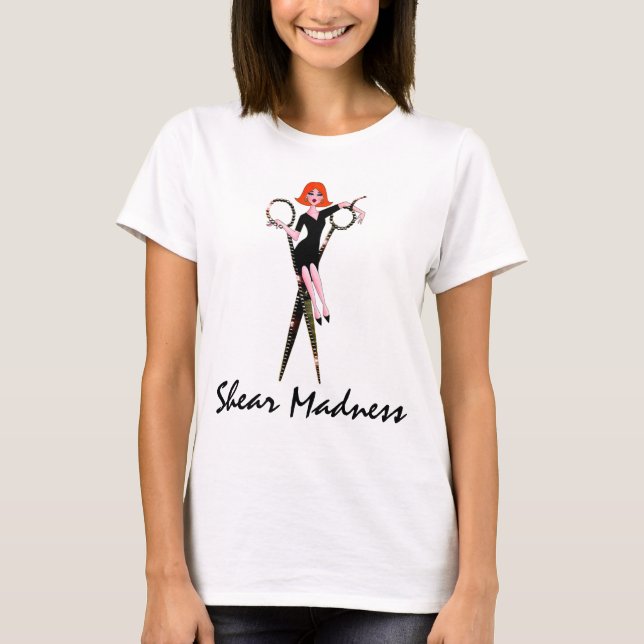 Shear Madness (red head) T- Shirt (Front)
