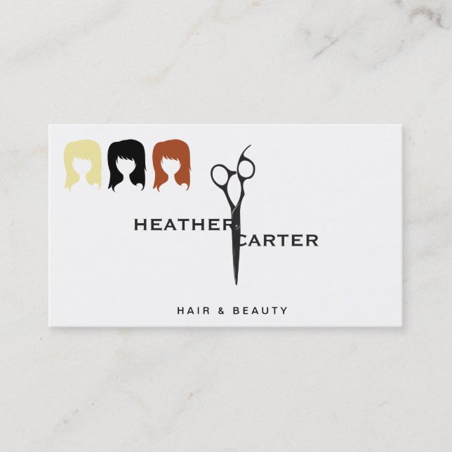 Shear Modern Blond Brunette Redhead Appointment Card (Front)