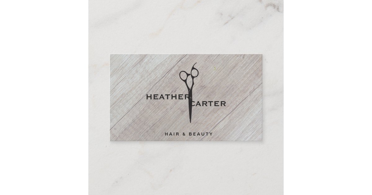 Shear Modern Wood Stylist Appointment Card Zazzle