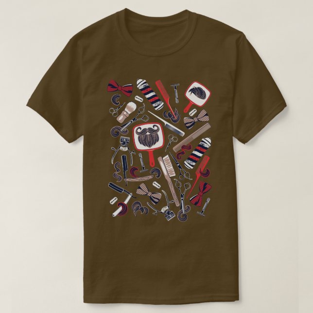 Shear shave shine white background red white and b T-Shirt (Design Front)