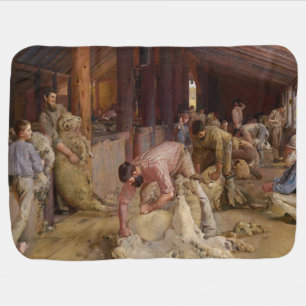 Shearing the Rams (Australian Art) (Tom Roberts) Baby Blanket
