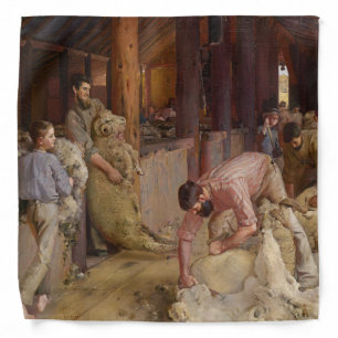 Shearing the Rams (Australian Art) (Tom Roberts) Bandana