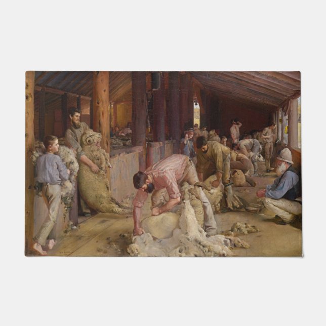 Shearing the Rams (Australian Art) (Tom Roberts) Doormat (Front)