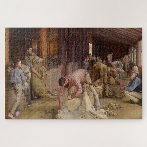 Shearing the Rams Australian Art Tom Roberts Jigsaw Puzzle