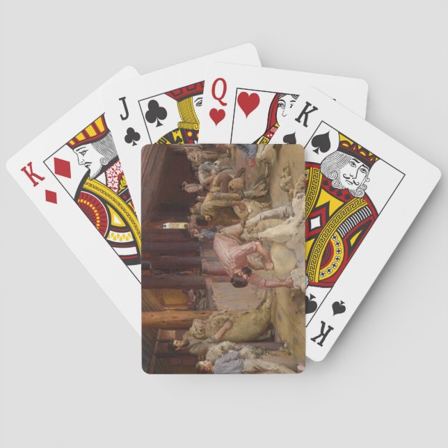 Shearing the Rams (Australian Art) (Tom Roberts) Poker Cards (Back)