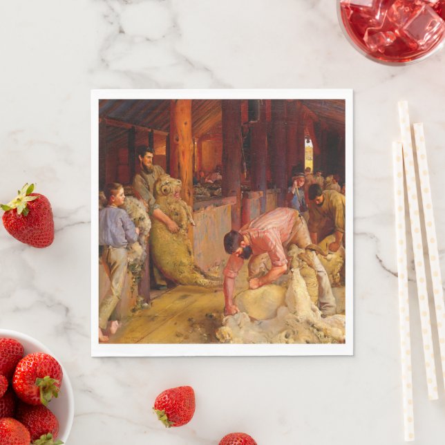 Shearing the Rams Tom Roberts 1890 Australian Art  Napkins (Insitu)