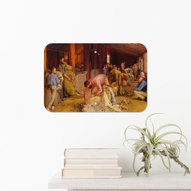 Shearing the Rams Tom Roberts 1890 Australian  Metal Sign (In Situ(Wall))