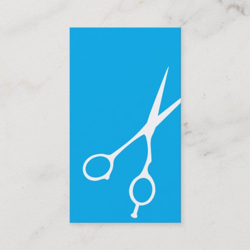 Customizable Shears Barber/Cosmetologist Business Card (Cyan)