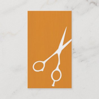 Shears Barber/cosmetologist Business Card (orange) by geniusmomentbranding at Zazzle