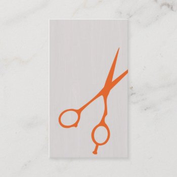 Shears Barber/cosmetologist Business Card (orange) by geniusmomentbranding at Zazzle