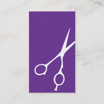 Shears Barber/cosmetologist Business Card (purple) by geniusmomentbranding at Zazzle