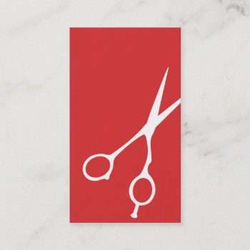 Shears Barber/cosmetologist Business Card (red) by geniusmomentbranding at Zazzle