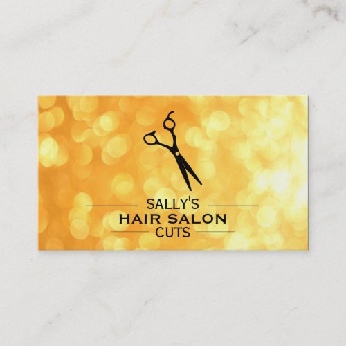 Shears Logo with Dividers variation gold bokeh Business Card
