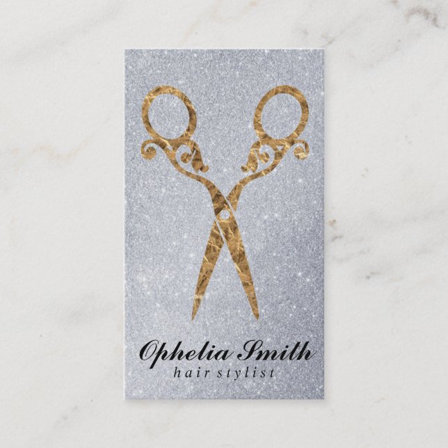 Shears | Ornate / Gold / Glitter Business Card (Front)