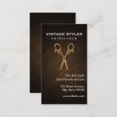 Shears | Ornate / Gold | Wooden Business Card (Front/Back)