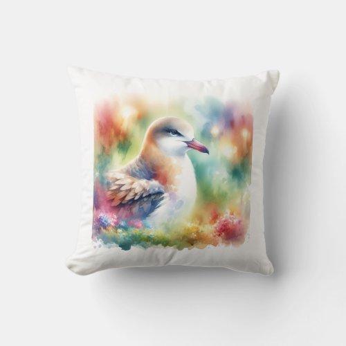 Shearwater Bird AREF1409 _ Watercolor Throw Pillow