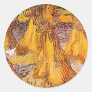 Sheaves of Wheat by Vincent van Gogh Classic Round Sticker