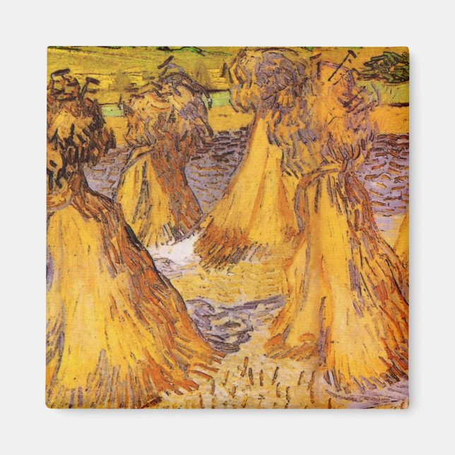 Sheaves of Wheat by Vincent van Gogh Magnet (Front)