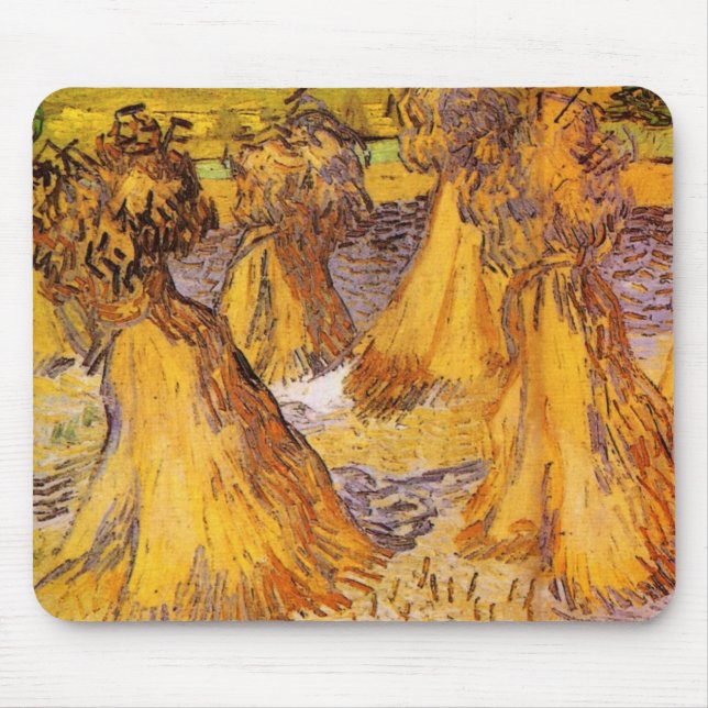 Sheaves of Wheat by Vincent van Gogh Mouse Pad (Front)