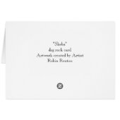 "Sheba" dog rock card (Back Horizontal)
