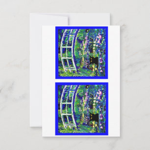 Sheba's Japanese Bridge, Cat, Art Parody,  Thank You Card