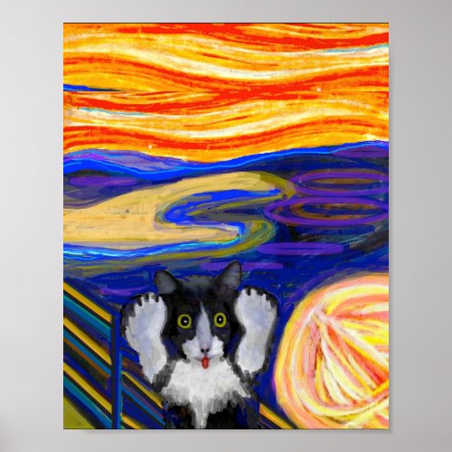 Shebas Scream Parody The Scream Cat Art    Poster