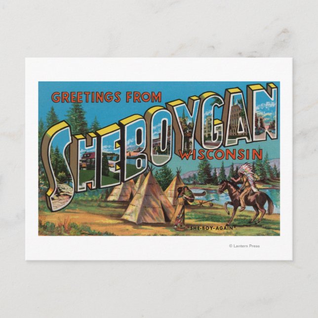 Sheboygan, Wisconsin (Indians # 2) Postcard (Front)