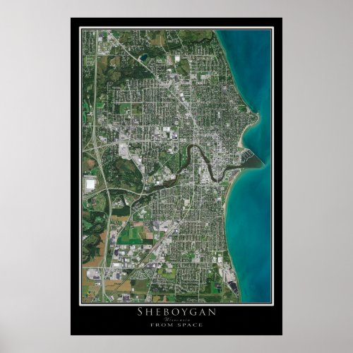 Sheboygan Wisconsin Satellite Poster Map