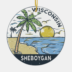 Sheboygan Wisconsin Vintage Ceramic Ornament