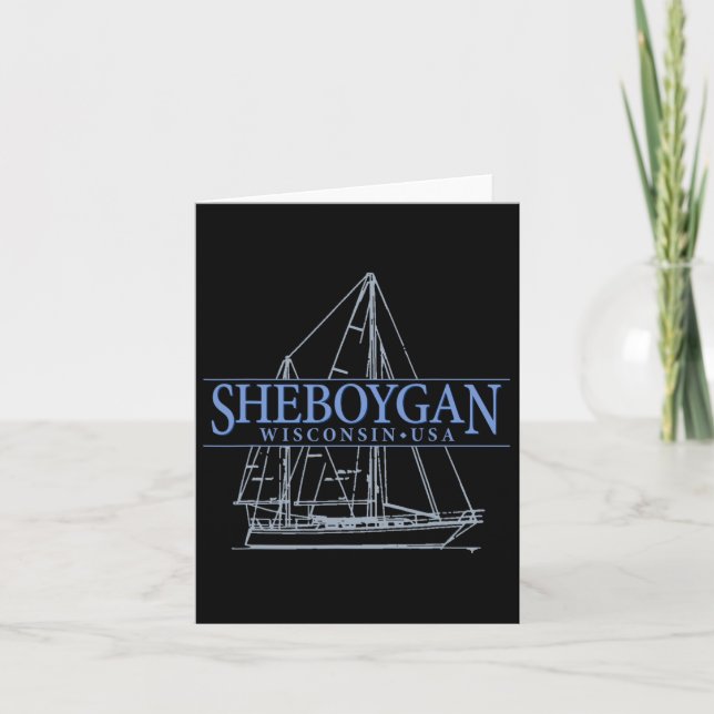Sheboygan Wisconsin Vintage Sailing  Card (Front)