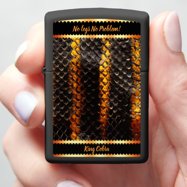 Shed snake skins' intricate patterns in light zippo lighter (In Hand)