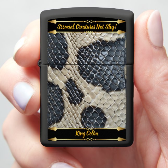 Shed snake skins' intricate patterns zippo lighter (In Hand)