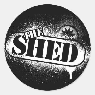 shed sticker black