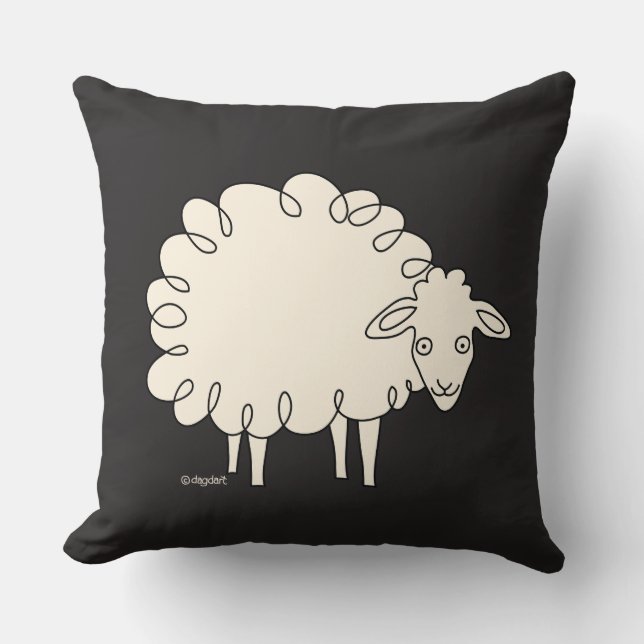 Sheeeep! Throw Pillow (Front)