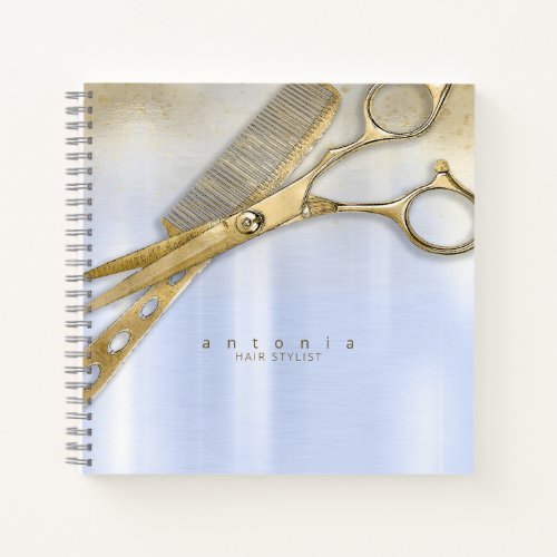 Sheen and Shears Hair Stylist GoldBlue ID814 Notebook