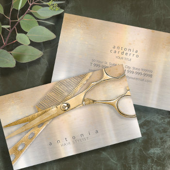 Sheen And Shears Hair Stylist Gold/silver Id814 Business Card by arrayforcards at Zazzle
