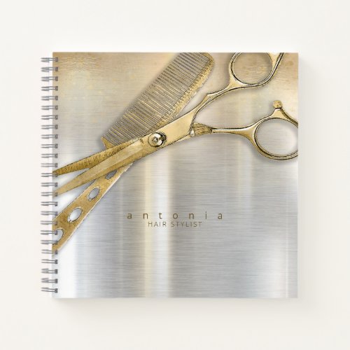 Sheen and Shears Hair Stylist GoldSilver ID814 Notebook