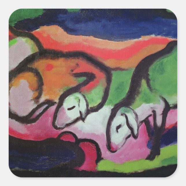 Sheep, 1912 square sticker (Front)