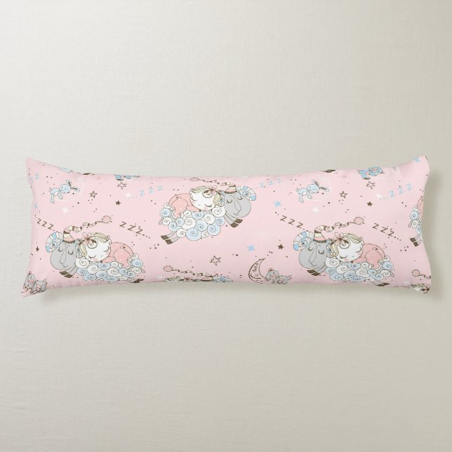 Sheep and Baby Sleeping  Body Pillow (Front)