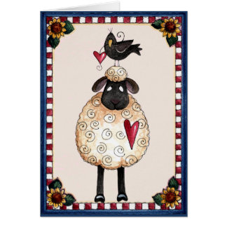 Sheep and Crow - Blank Card