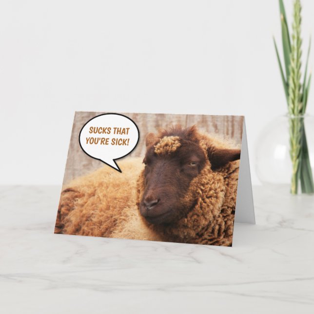 Sheep And Goat Get Well Support Card (Front)