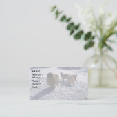 Sheep and Goats in April Snow Business Card (Standing Front)
