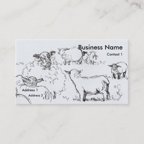 Sheep and Lambs Drawing Business Cards