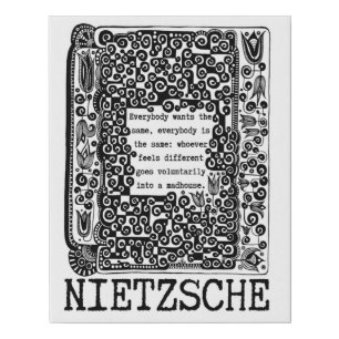 sheep and MADHOUSE philosophy quote by Nietzsche Faux Canvas Print